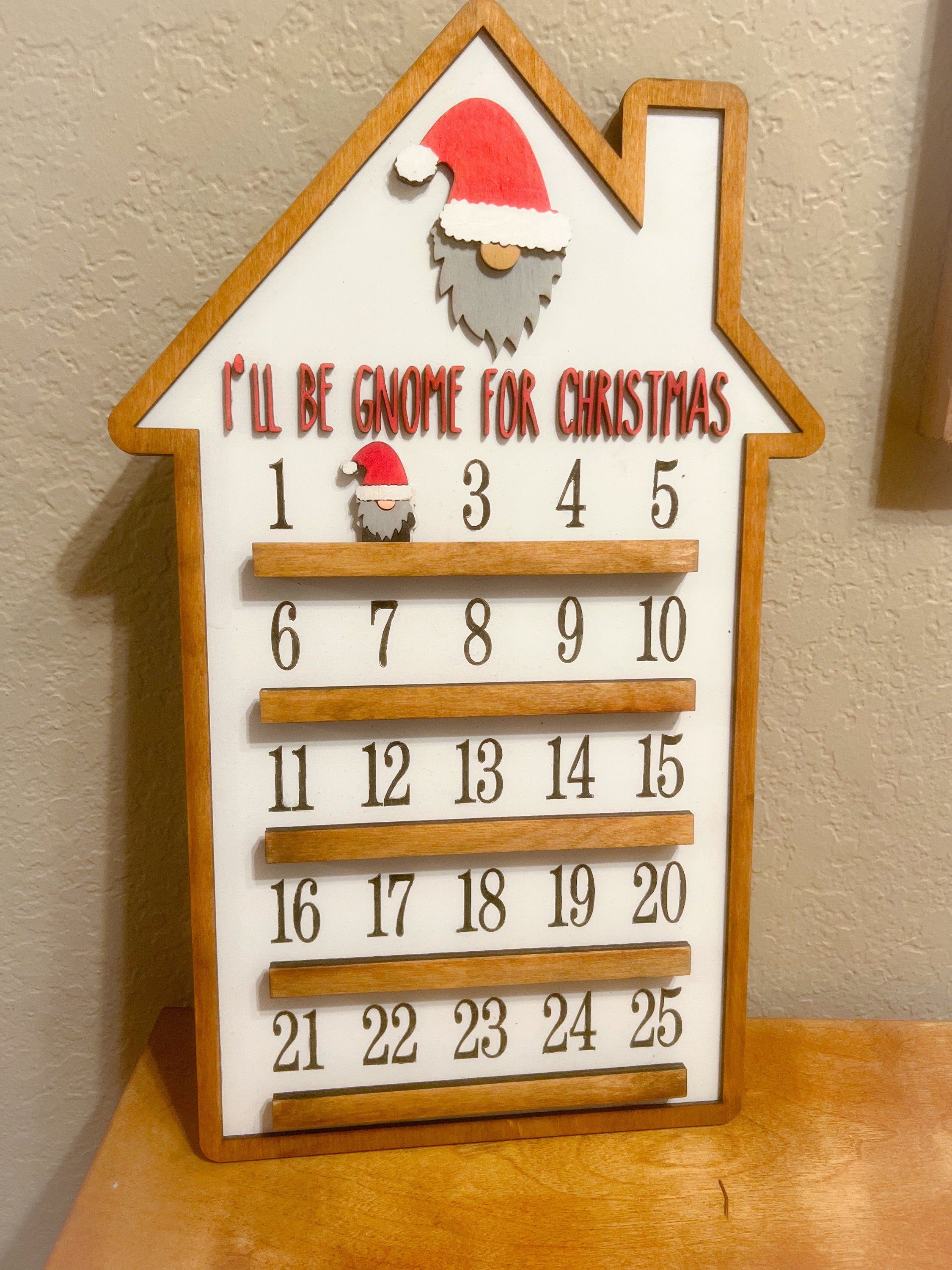 Gnome Christmas Countdown Sign - Gnome Countdown - Farmhouse Christmas - Christmas Advent Calendar - Christmas Decor