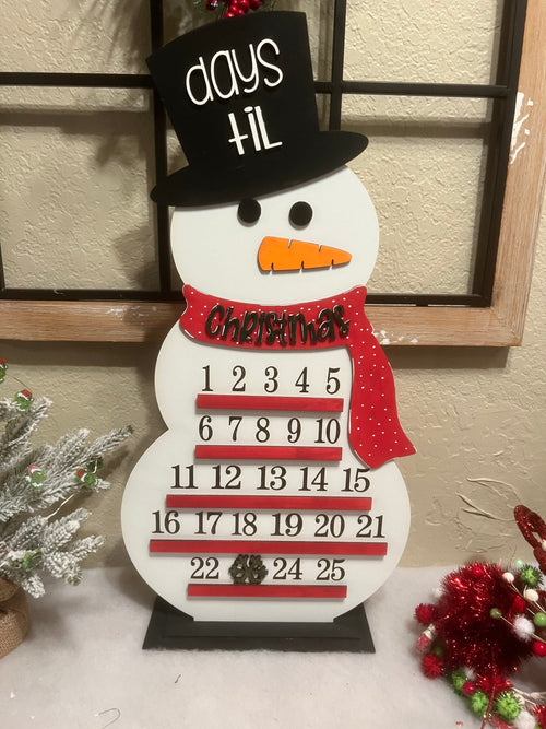 Christmas Countdown Sign - Snowman Christmas Countdown - Farmhouse Christmas - Christmas Advent Calendar - Snowman Countdown