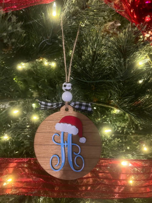 Christmas Ornament - Initial Ornament - Monogram Christmas Ornament - Family Monogram Ornament - Farmhouse Ornament - Gift for Her