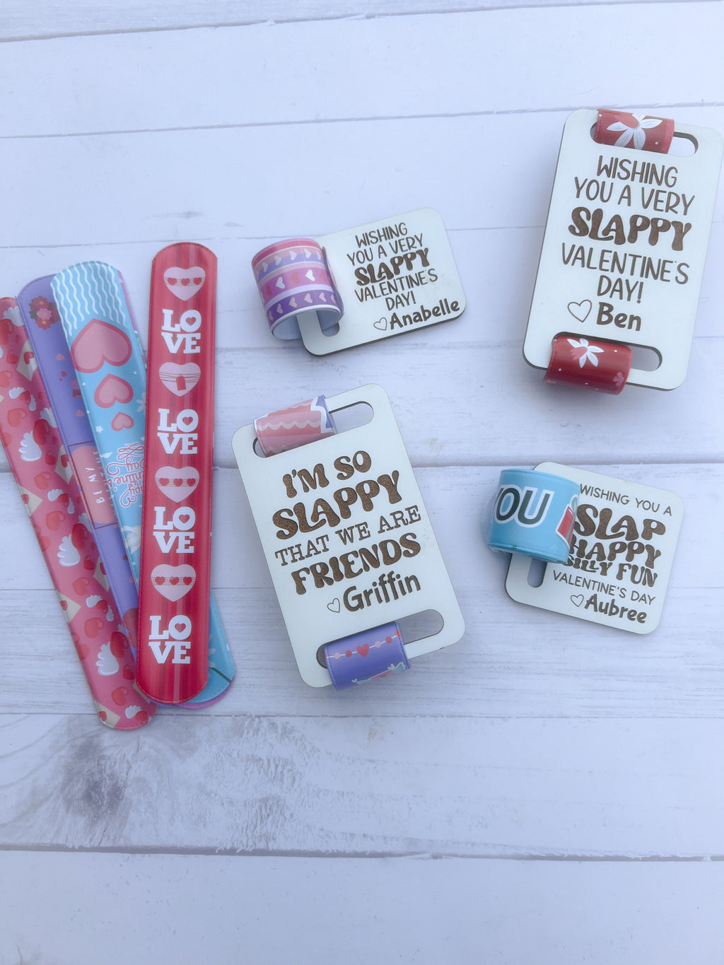 Kids Valentine - Bracelet Valentines - Slap Bracelets - Non Candy Valentines - Class Valentines Day Gifts - Kids Valentines - Personalized