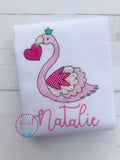 Personalized Valentine's Flamingo Applique Shirt