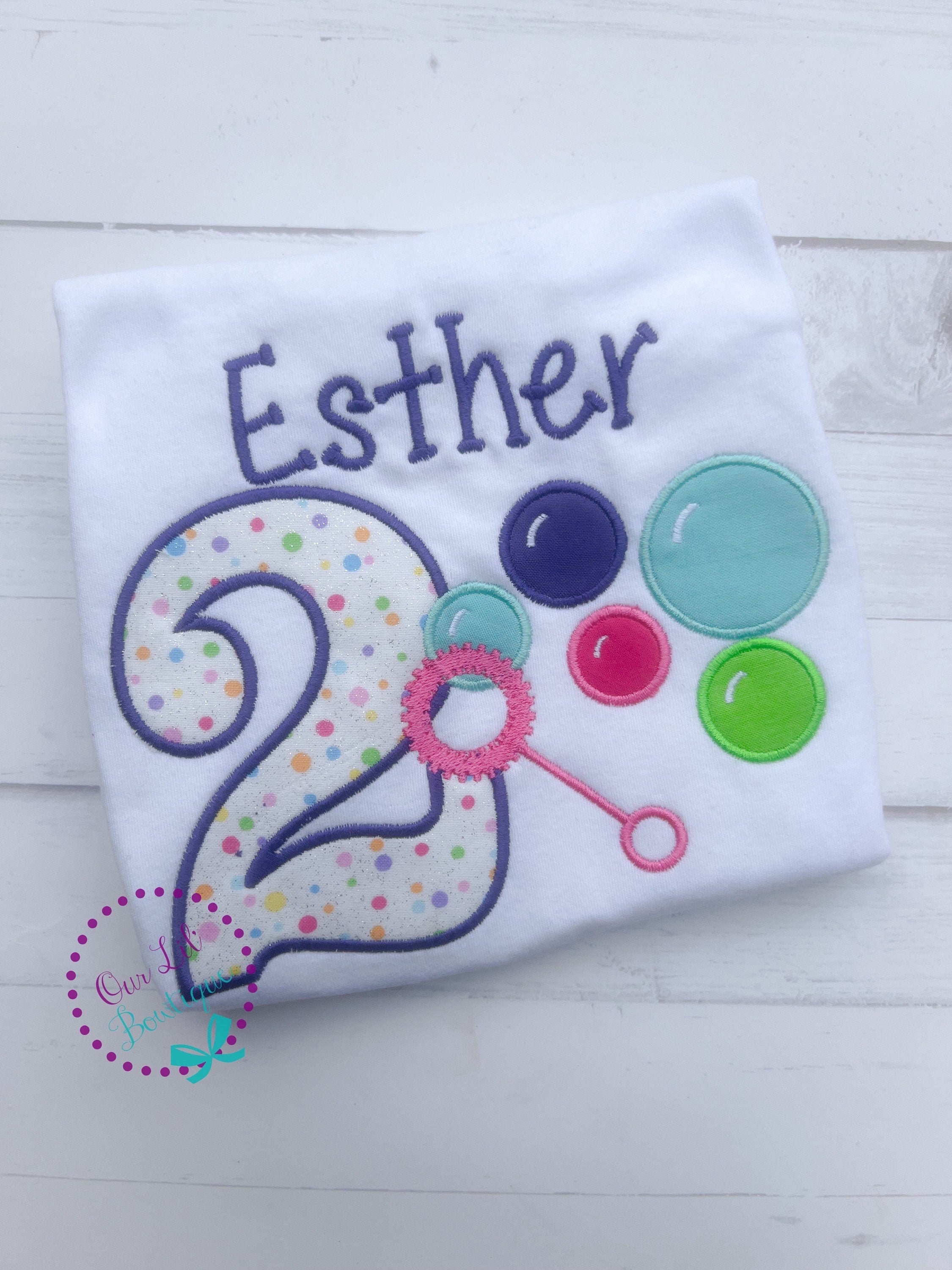 Bubbles Birthday Shirt - Bubble Wand Shirt - Bubble Birthday - Personalized Birthday Shirt - Girl - Bubble Birthday Shirt - Blowing Bubbles