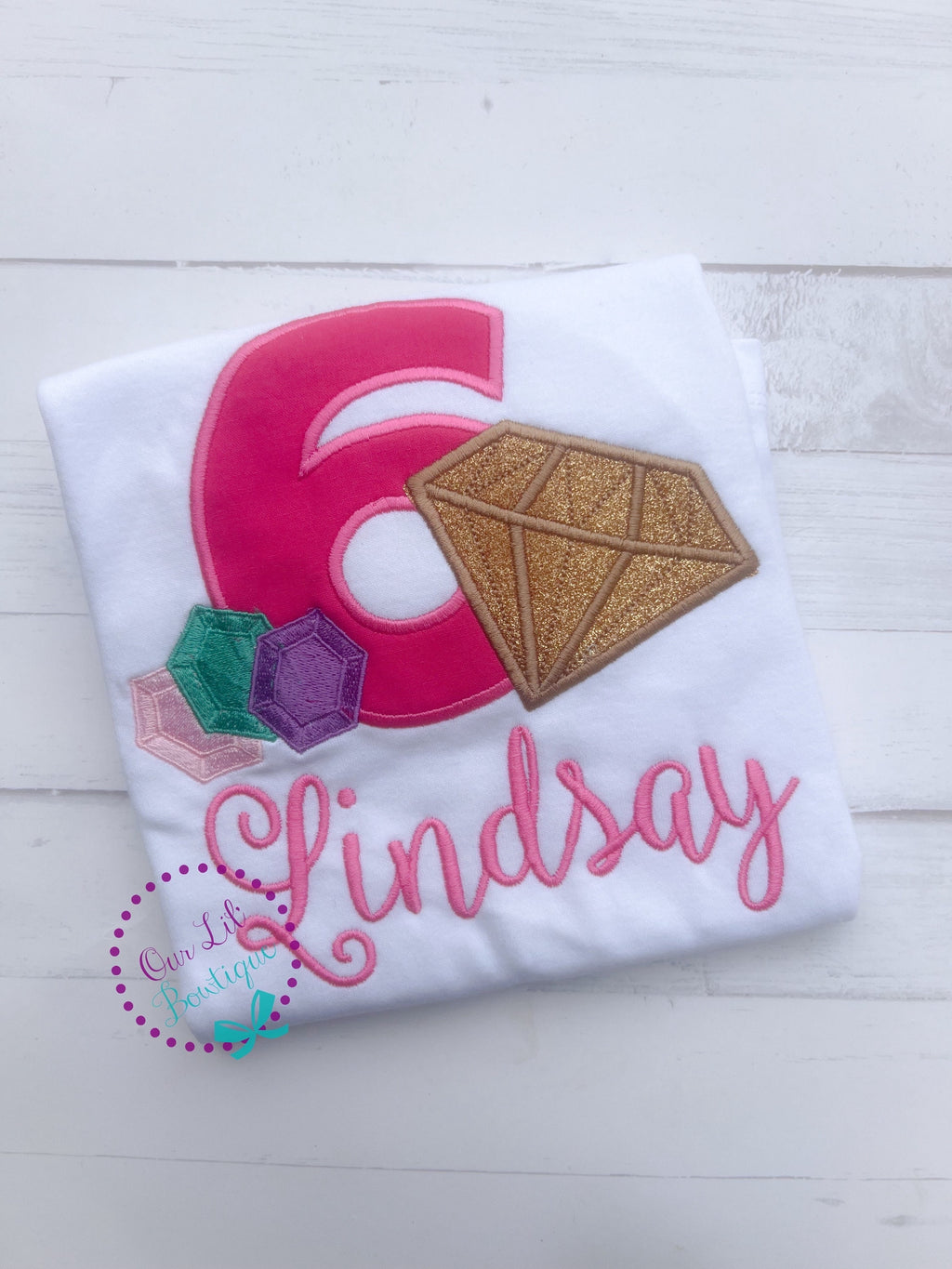 She's A Gem Birthday- Gem Birthday - Birthday Shirt - Personalized Birthday Shirt - Girl - First Birthday - Diamonds- Gem 1st Birthday