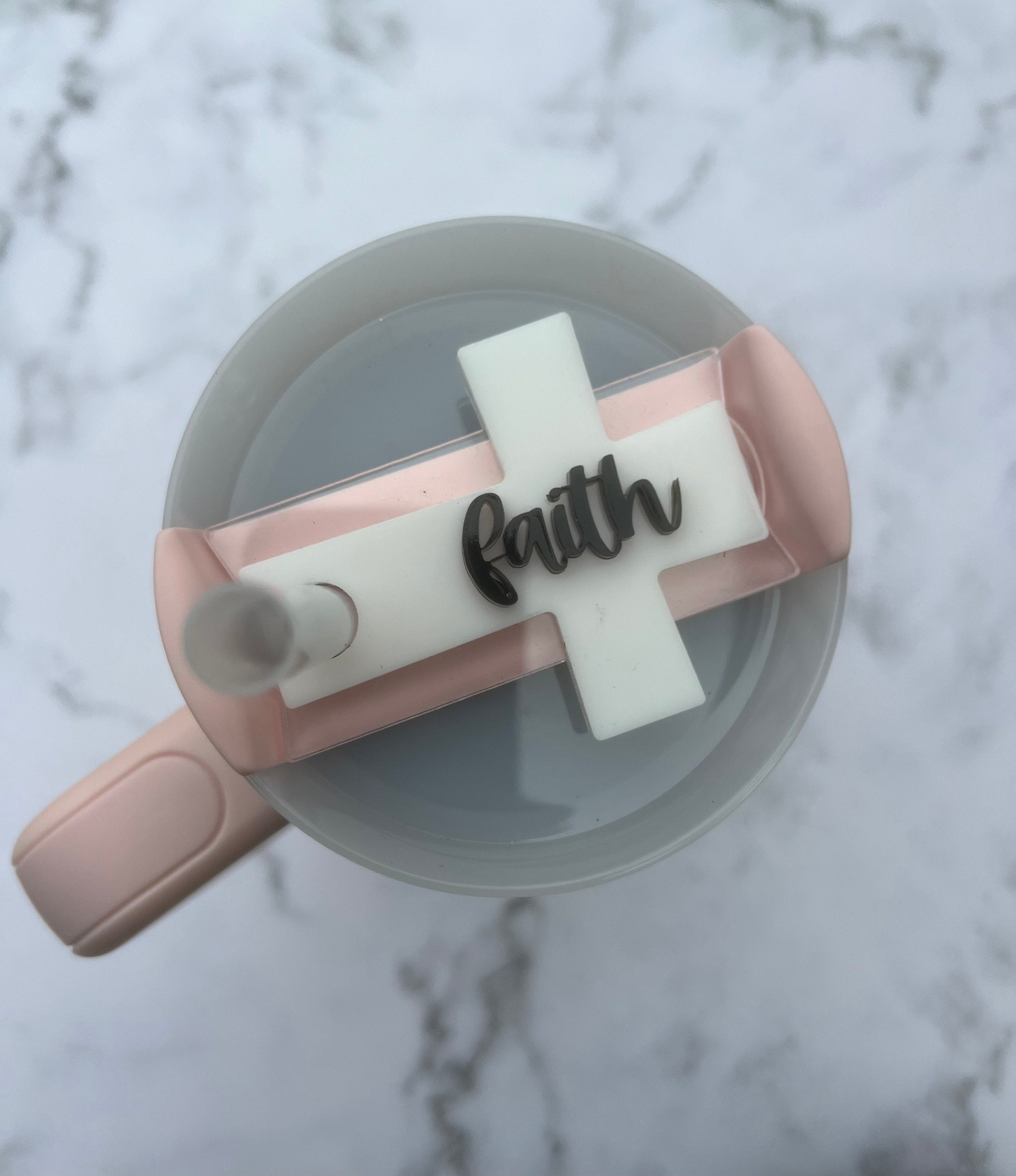Faith Tumbler Name Tag 20oz, 30oz or 40 oz - Custom Tumbler Topper - Religious Tumbler Topper