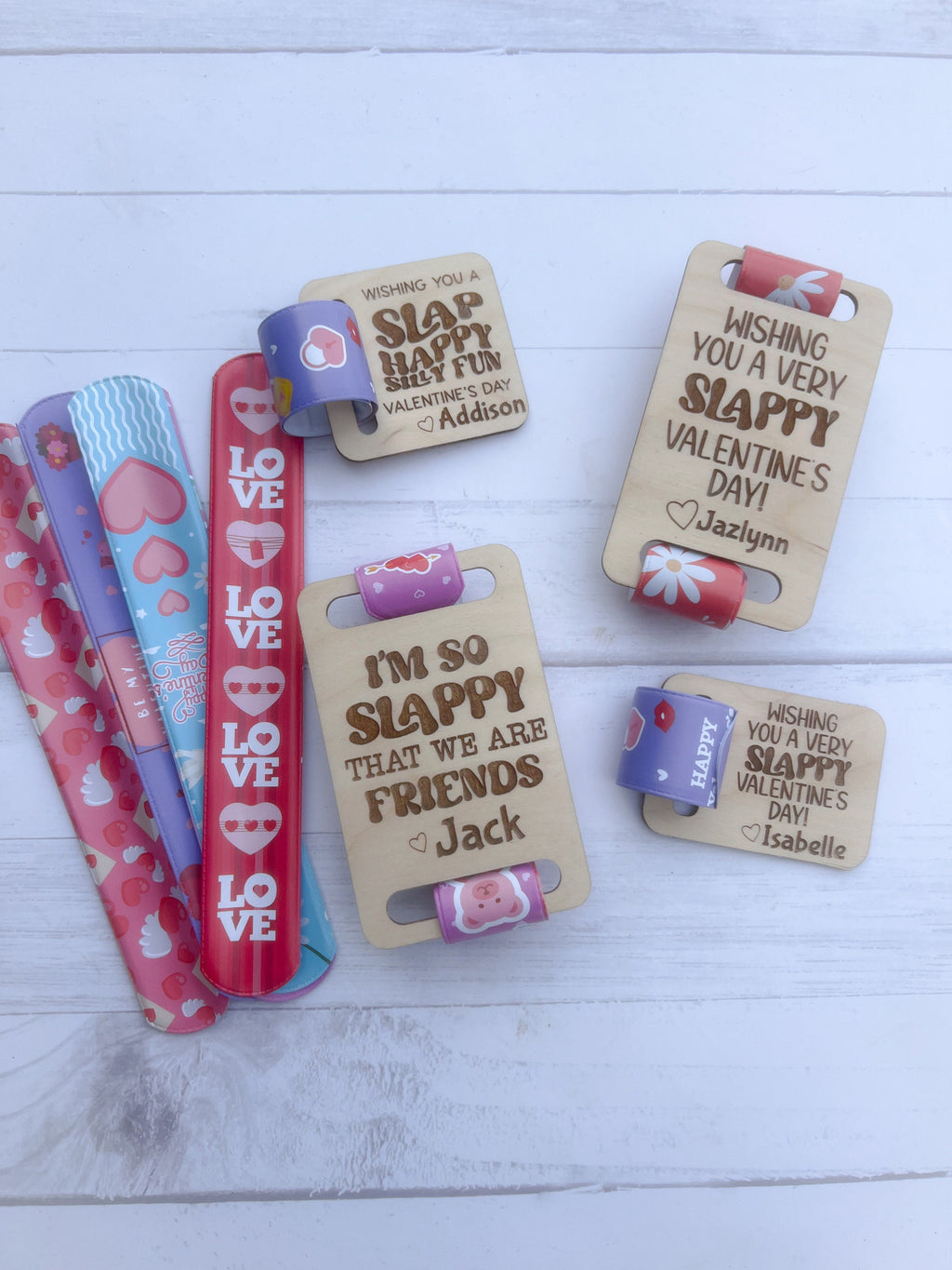 Kids Valentine - Bracelet Valentines - Slap Bracelets - Non Candy Valentines - Class Valentines Day Gifts - Kids Valentines - Personalized