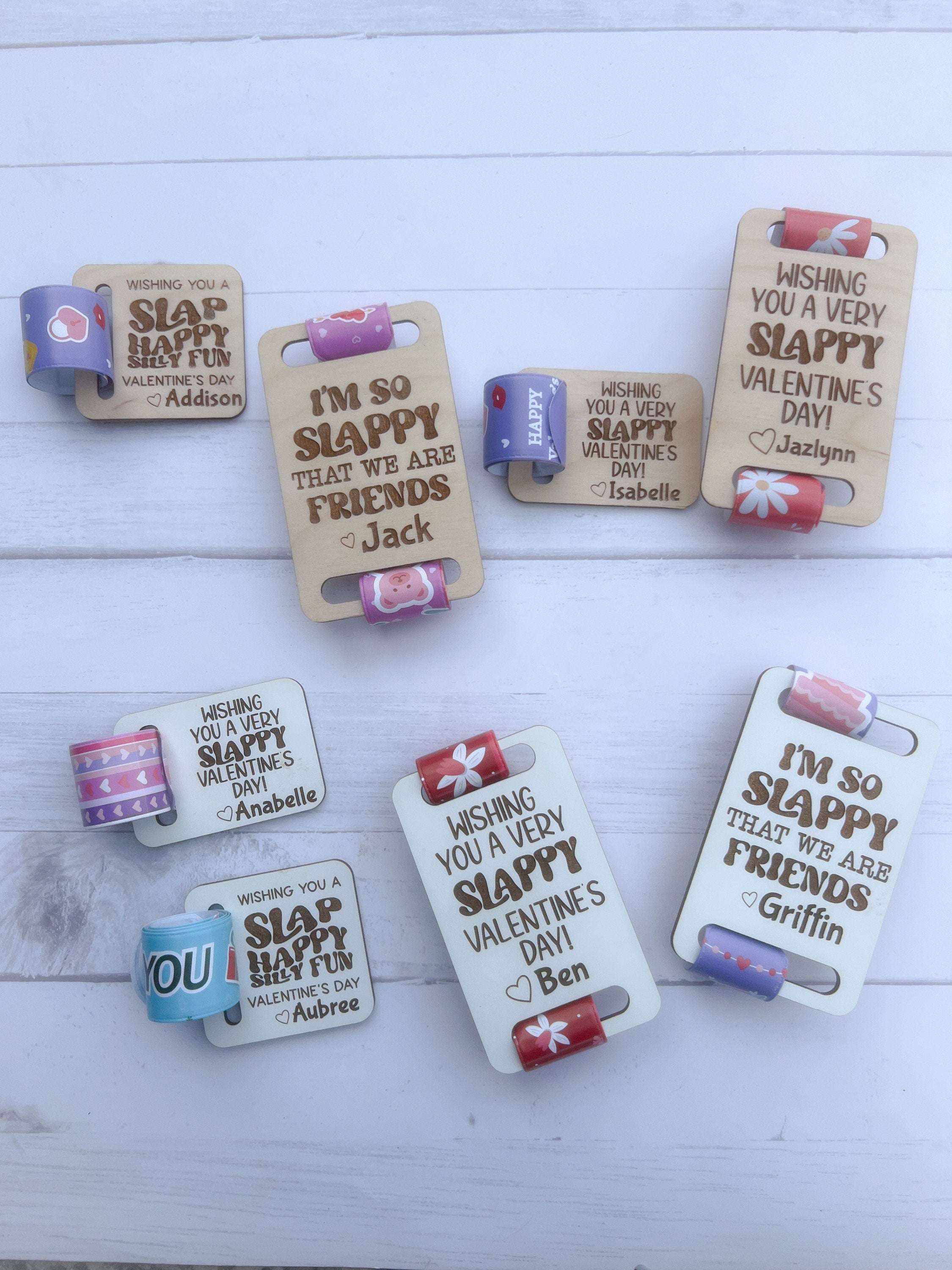 Kids Valentine - Bracelet Valentines - Slap Bracelets - Non Candy Valentines - Class Valentines Day Gifts - Kids Valentines - Personalized