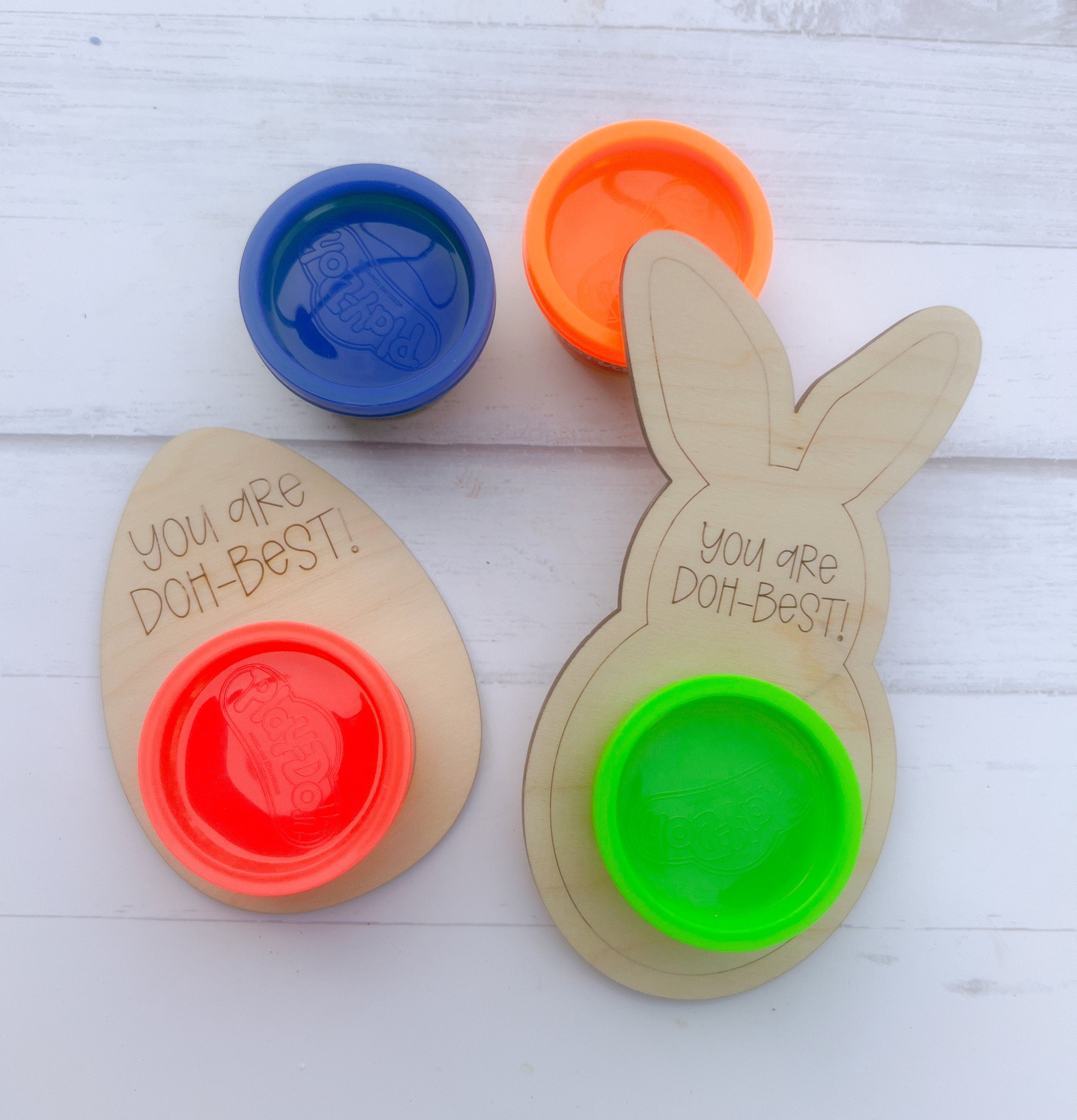 Kids Easter Gift - Dough Holder for Easter - Class Favors - Easter Basket Filler - Wood Engraved Personalized Dough - Non Candy Easter