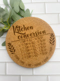 Kitchen Conversions - Cork Trivet - Custom Cork Trivet - High Heat Pot - Heat Resistant - Trivet - Hot Plate Coaster Pads - Wedding Gift