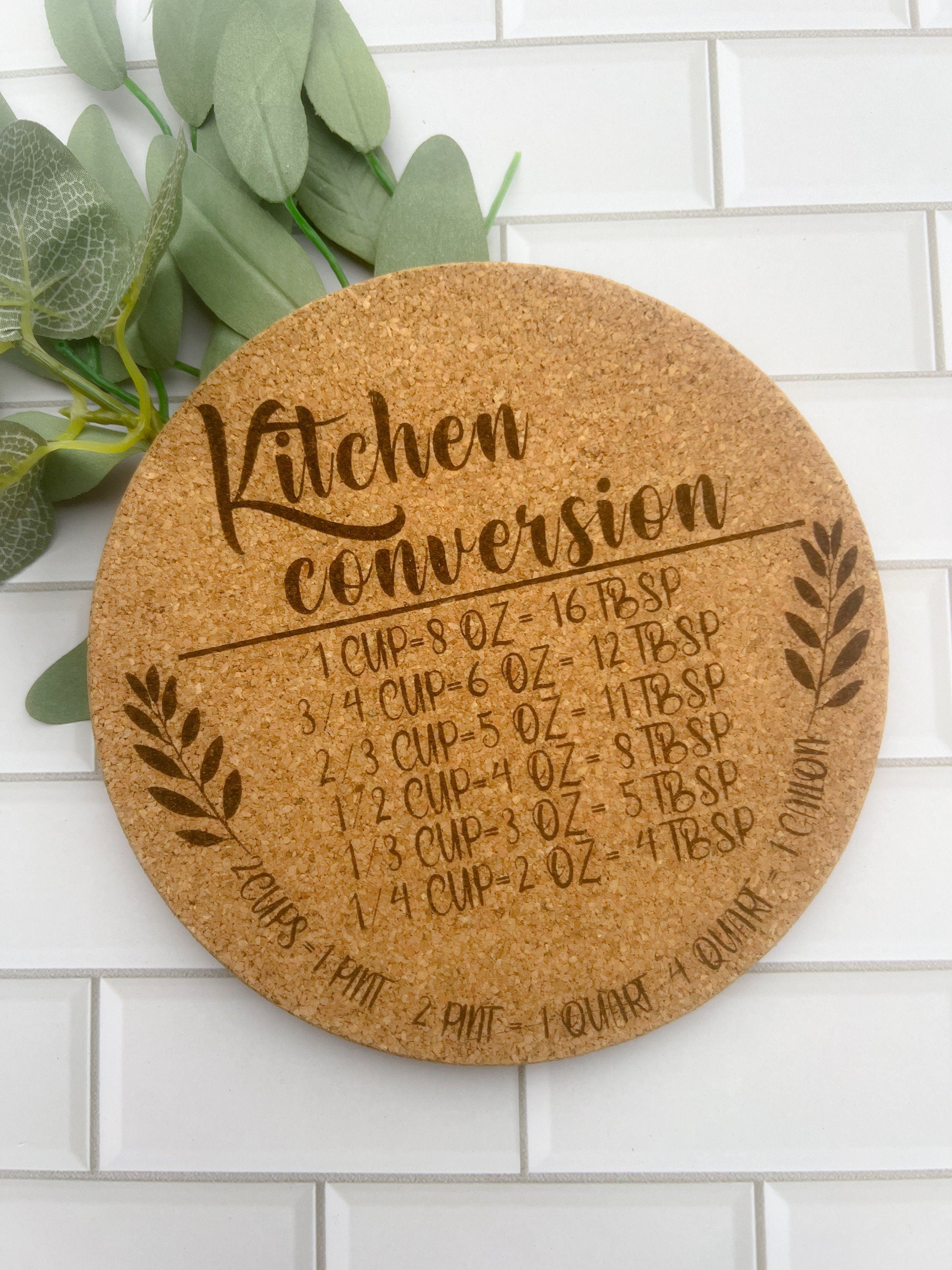 Kitchen Conversions - Cork Trivet - Custom Cork Trivet - High Heat Pot - Heat Resistant - Trivet - Hot Plate Coaster Pads - Wedding Gift
