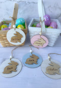 Basket Tags - Easter Basket Name Tag - Bunny Name Tag - Custom Engraved Wood Tag - Laser - Wooden Name Tag - Custom Wood Tag Kids