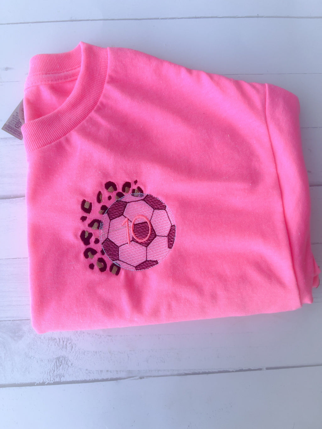 Leopard Soccer Monogram Tee: Personalized Womens T-Shirt