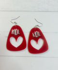 Valentine Earrings - Monogram Earrings - Monogram Dangly Earrings - Monogram Earrings - Acrylic Earrings