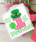 Shamrock 1st Birthday Shirt: St. Patrick's Day Applique Bodysuit
