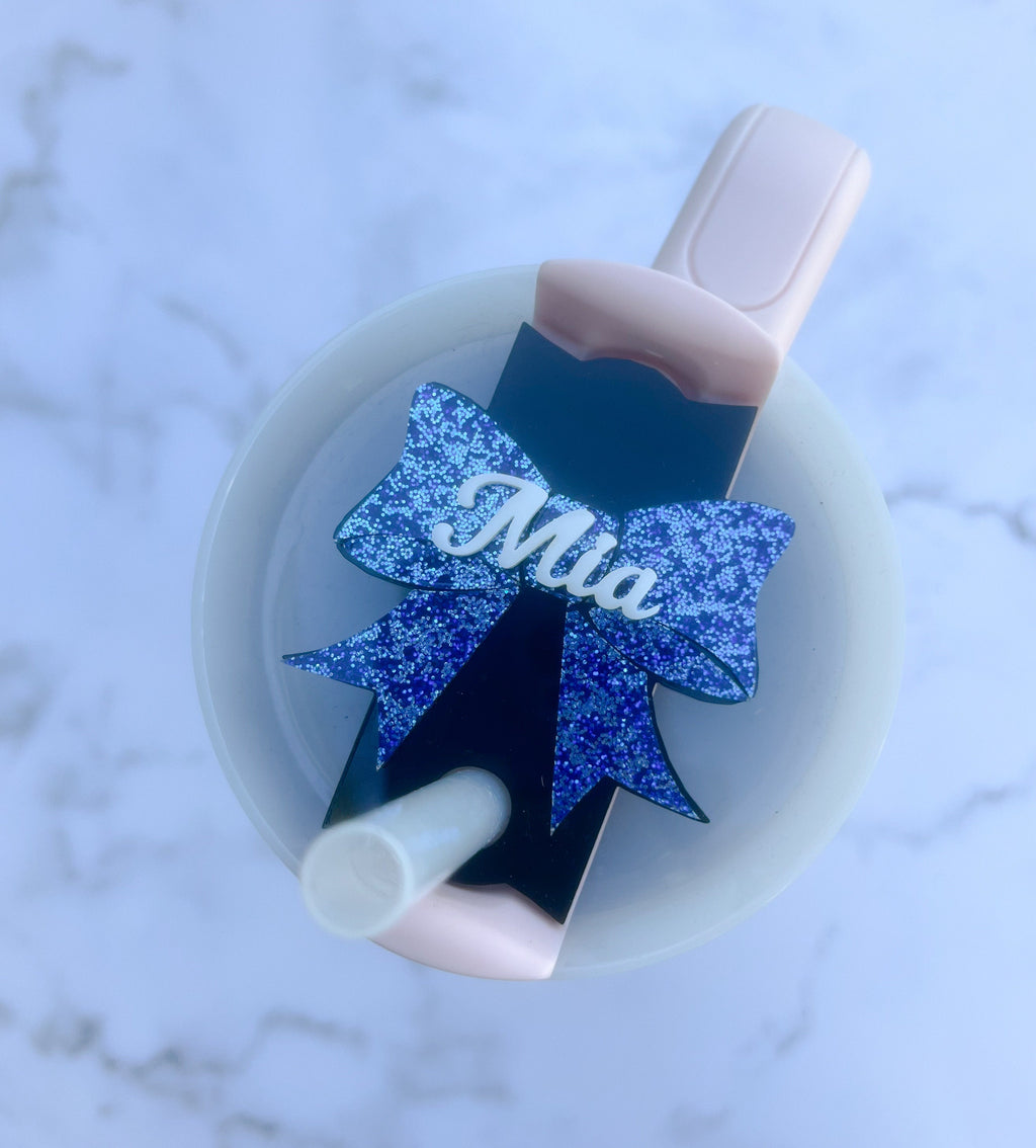 Cheer Tumbler Name Tag 20oz, 30oz or 40 oz - Custom Tumbler Topper - Cheerleader