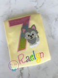 Personalized Wolf Applique Birthday Shirt
