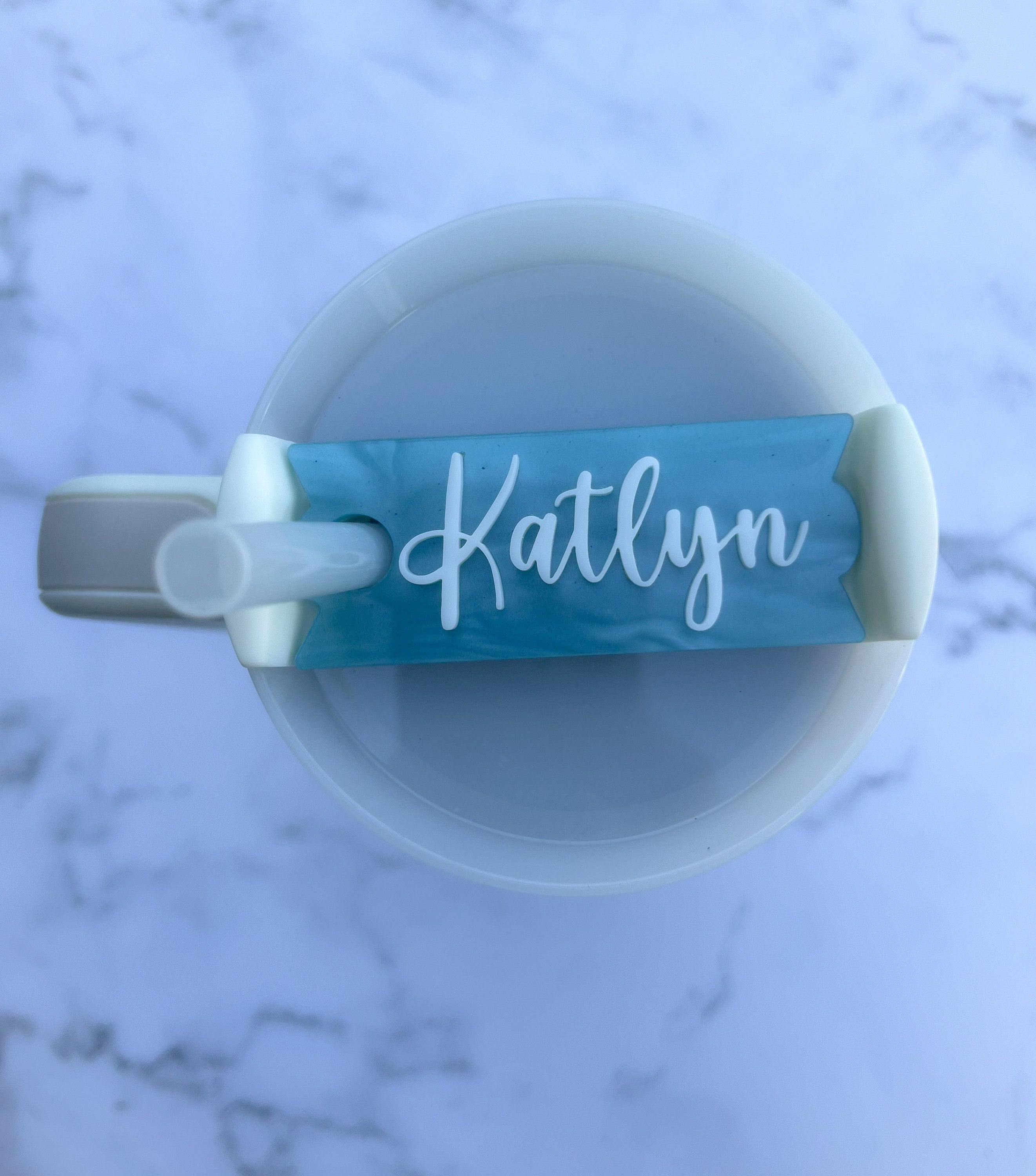 Custom Glitter Tumbler Name Tag 20oz, 30oz or 40 oz - Custom Tumbler Topper