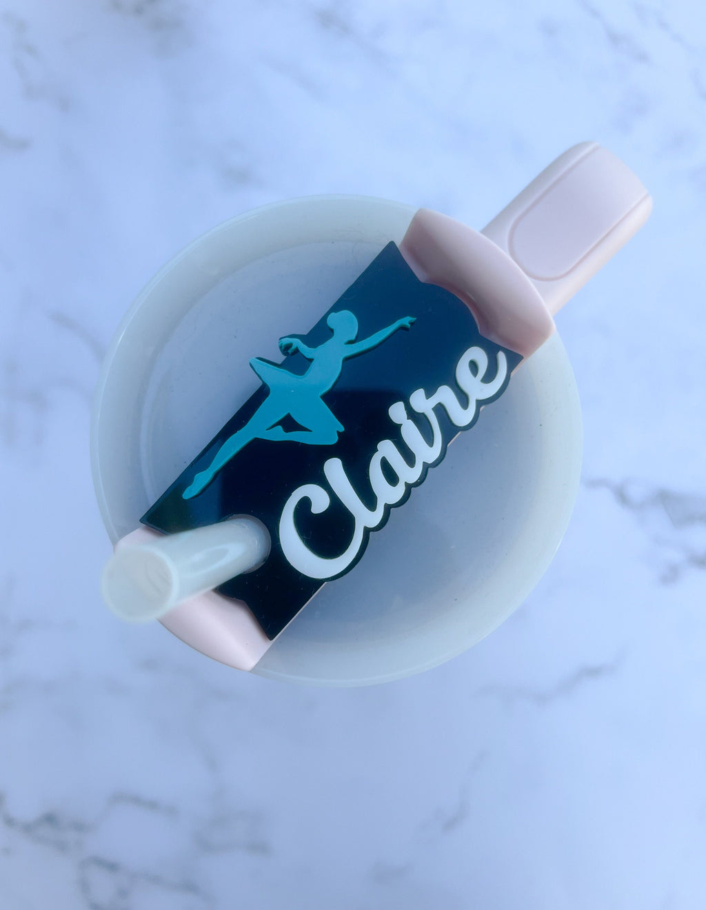Dance Tumbler Name Tag 20oz, 30oz or 40 oz - Custom Tumbler Topper - Ballerina