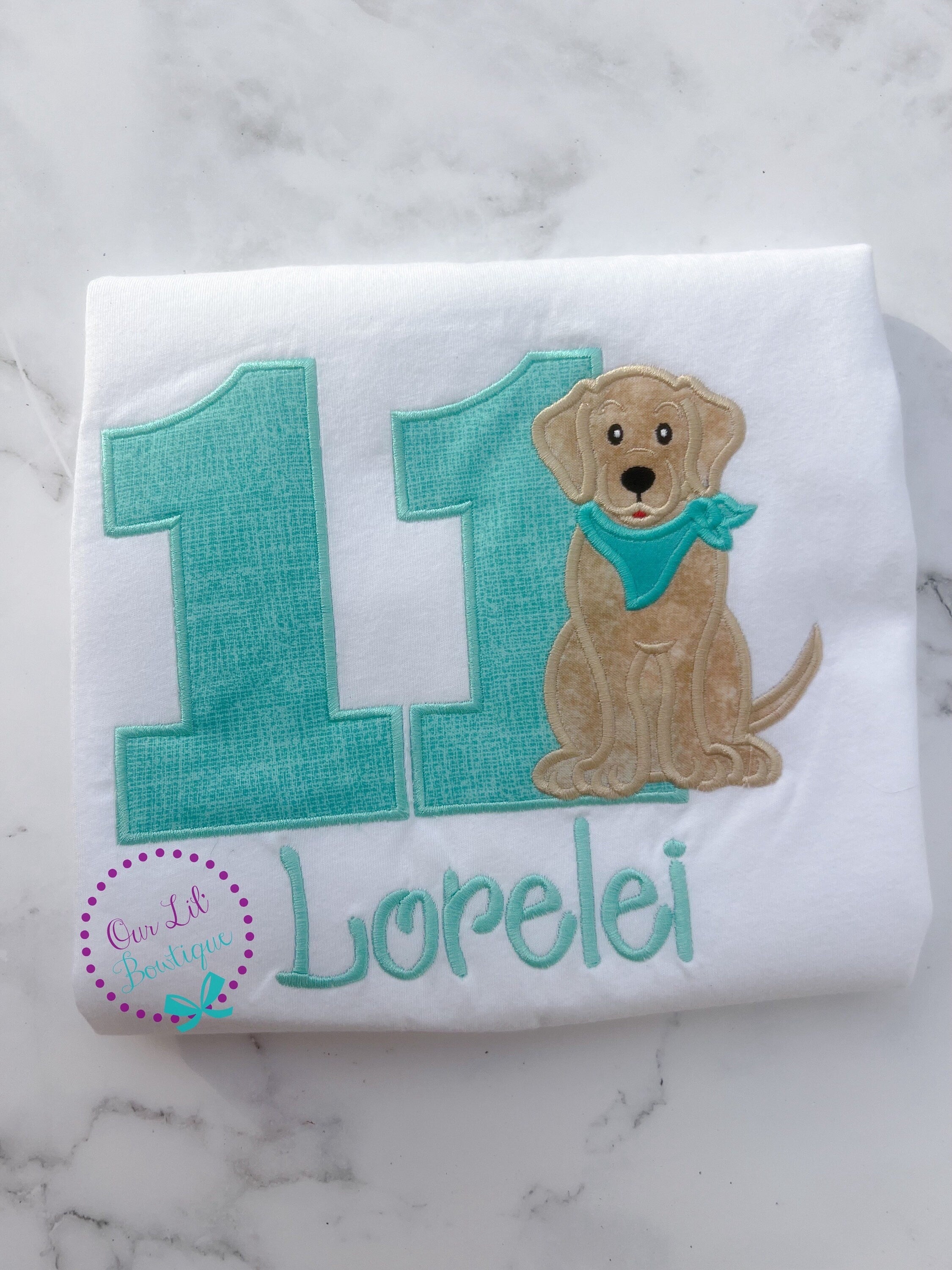 Labrador Applique Birthday Shirt - Personalized Dog Birthday