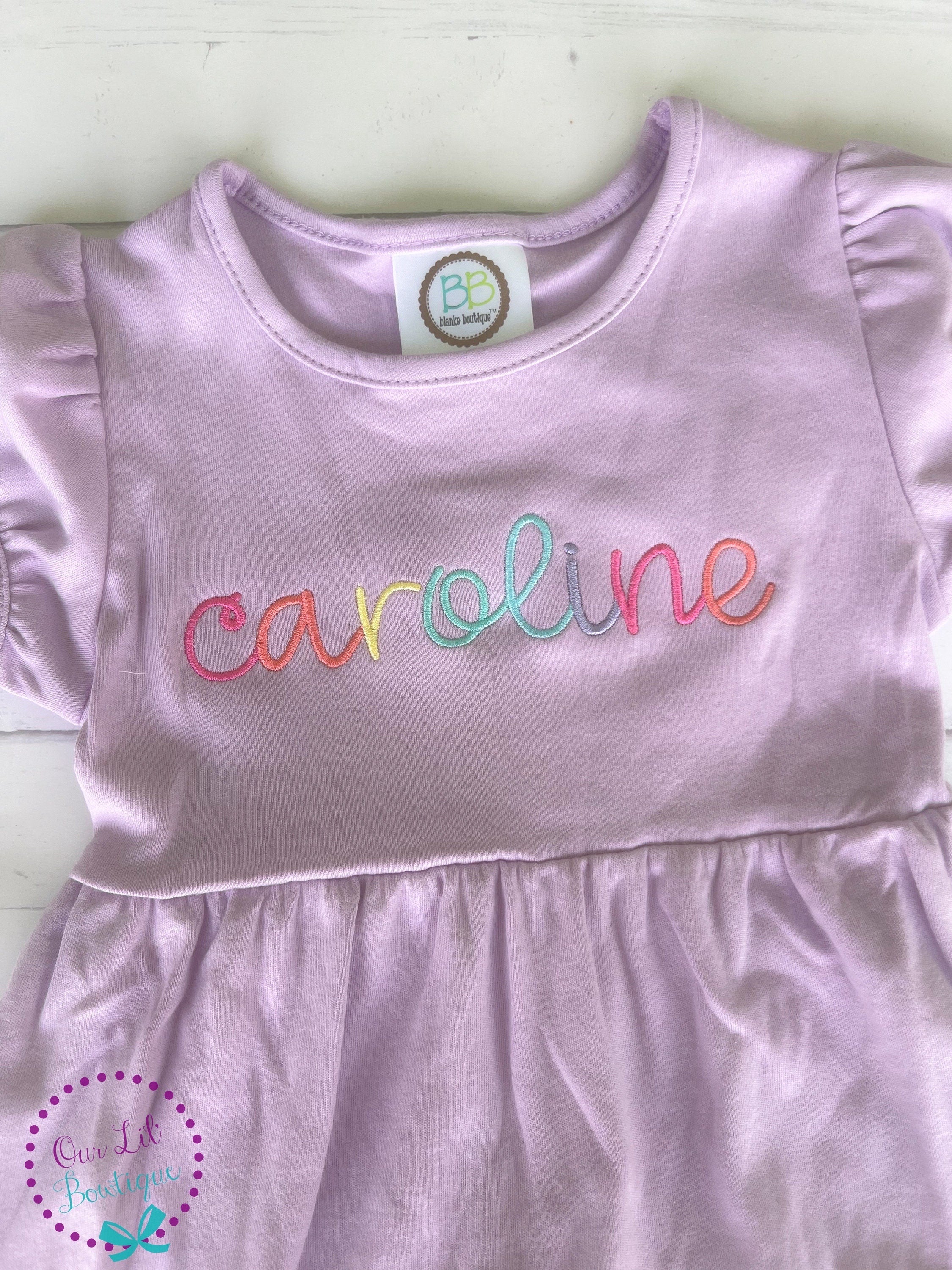 Personalized Girls Dress - Name Dress - Girls Name Dress - Colorful Name Dress - Rainbow Name - Kids Name Dress - Kids Gift - Personalized