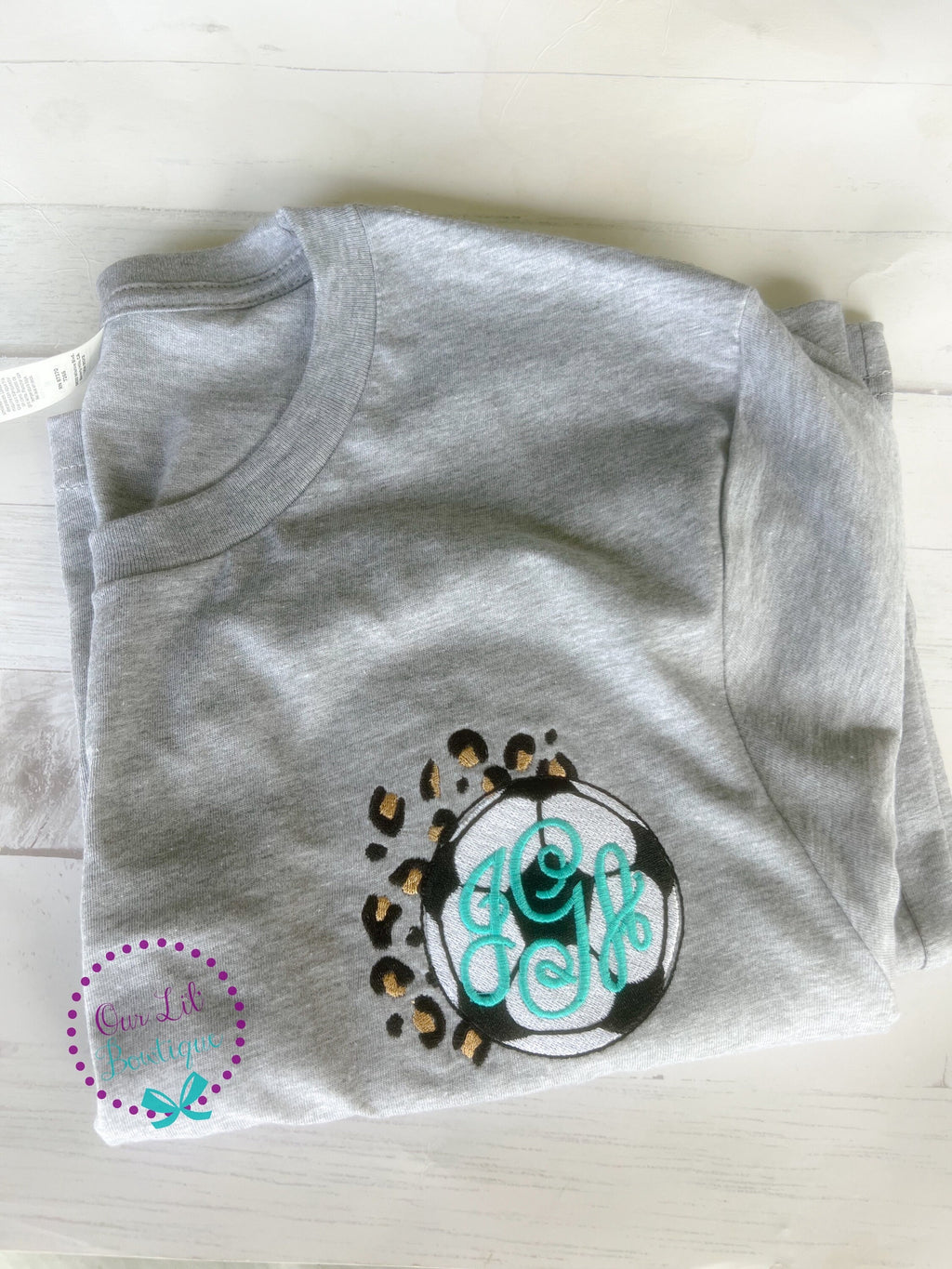 Leopard Baseball Monogram Tee: Personalized Women's T-Shirt
