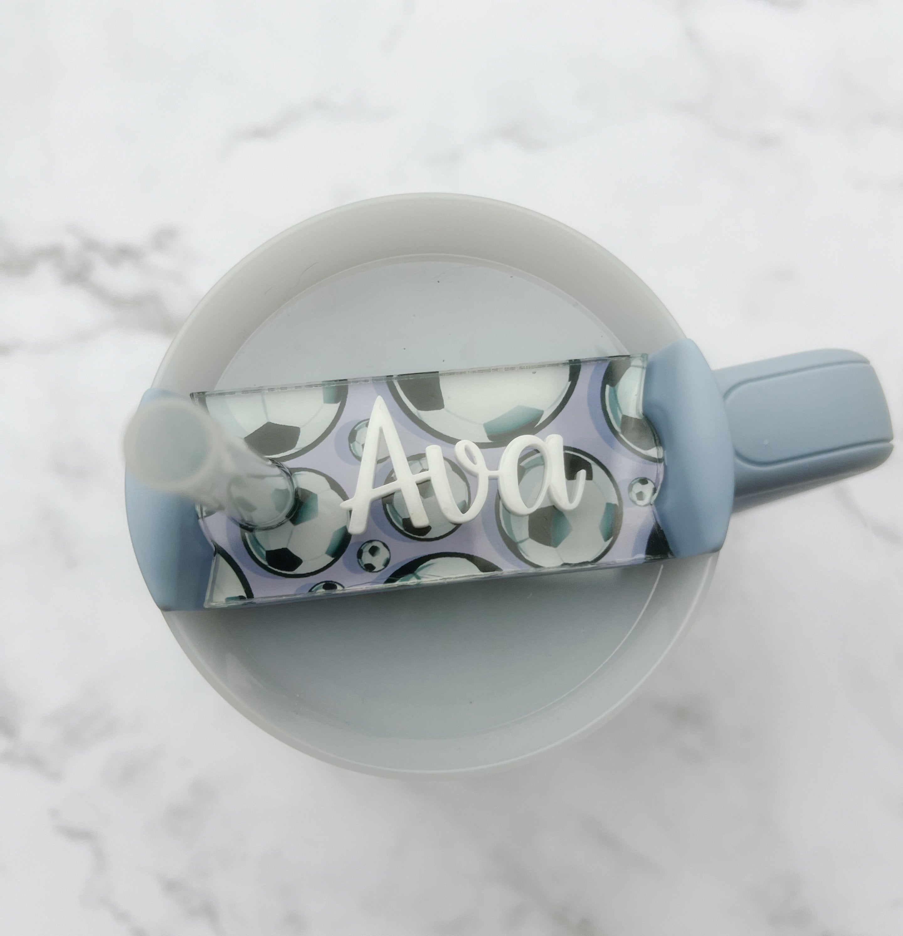 Soccer - Custom Tumbler Name Tag 20oz, 30oz or 40 oz - Custom Tumbler Topper