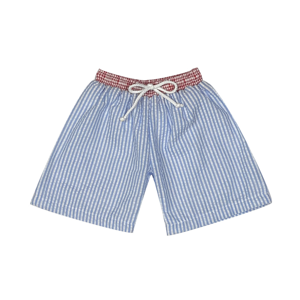 Seersucker Monogrammed Swim Trunks - Boys Monogrammed Bathing Suit - Bathing Suit - Boys Bathing Suit - Trunk - Personalized Swimsuit - Boys