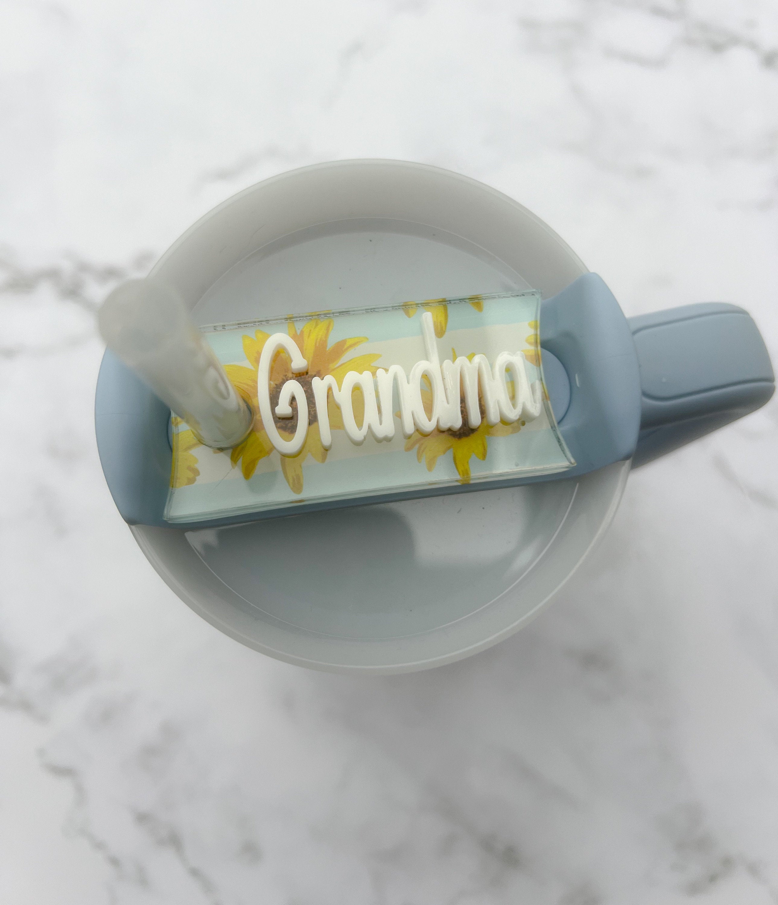 Sunflower - Custom Tumbler Name Tag 20oz, 30oz or 40 oz - Custom Tumbler Topper