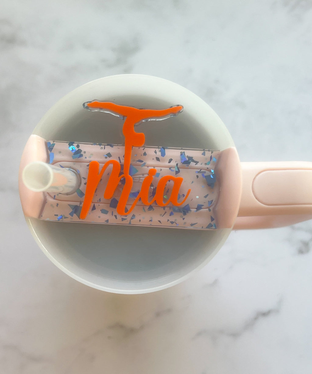 Gymnastics Glitter Tumbler Name Tag 20oz, 30oz or 40 oz - Custom Tumbler Topper
