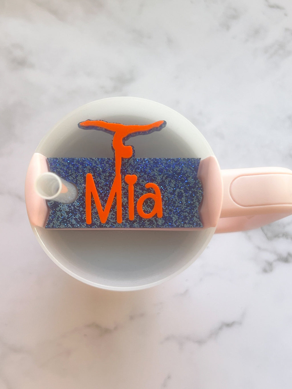 Gymnastics Glitter Tumbler Name Tag 20oz, 30oz or 40 oz - Custom Tumbler Topper