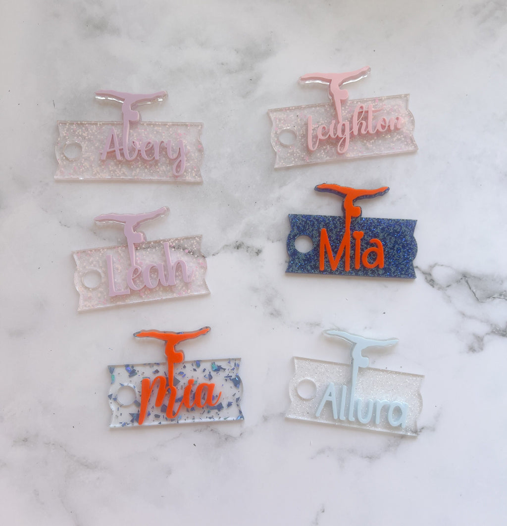 Gymnastics Glitter Tumbler Name Tag 20oz, 30oz or 40 oz - Custom Tumbler Topper