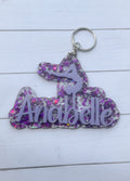 Gymnastics Glitter Key Chain, Acrylic Name Tag, Gymnastics Key Chain, Gift