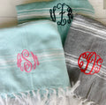 Personalized Turkish Beach Towel: Monogrammed Quick Dry Cotton