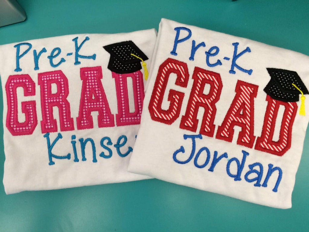 Personalized Pre-K Graduation Shirt: Embroidered Cotton Top- 2026 Grad