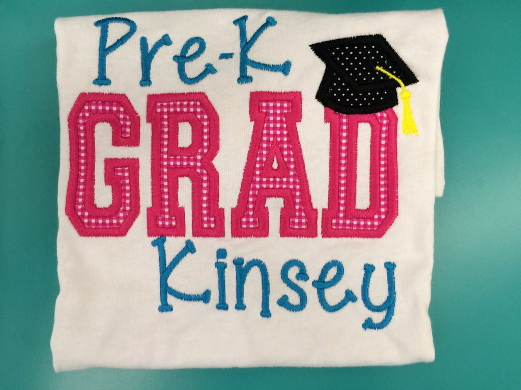 Personalized Pre-K Graduation Shirt: Embroidered Cotton Top- 2026 Grad