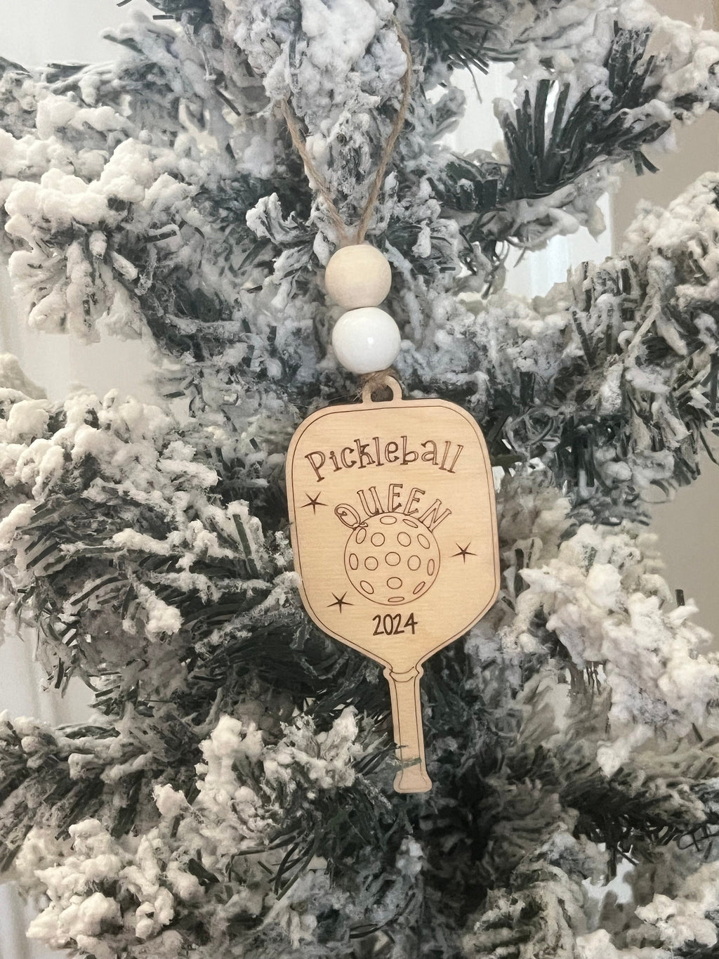 Pickleball Ornament - Wooden Hanging Christmas Tree Ornament - Pickleball Lover - Pickleball Gift - Personalized Pickleball Ornament