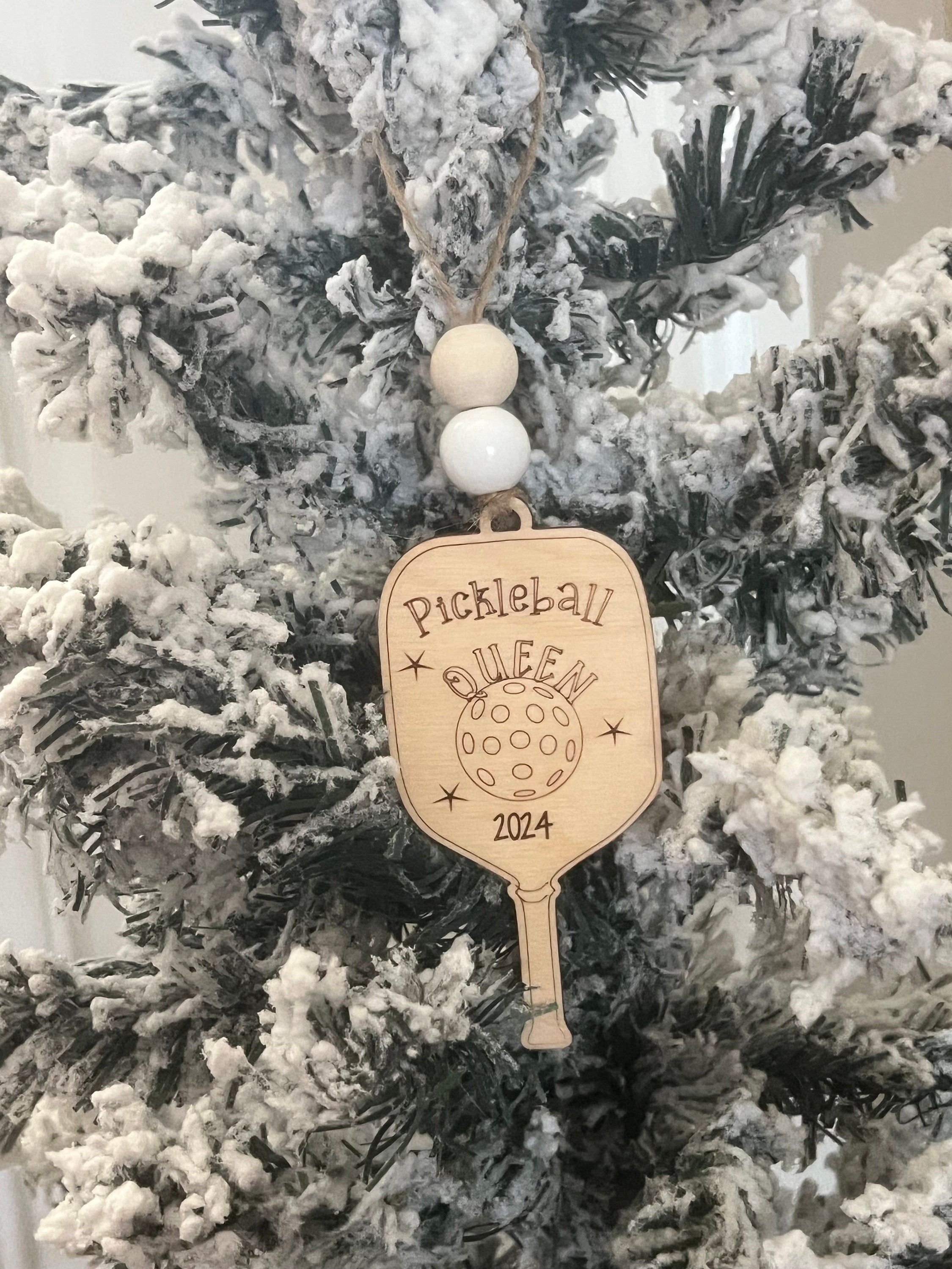Pickleball Ornament - Wooden Hanging Christmas Tree Ornament - Pickleball Lover - Pickleball Gift - Personalized Pickleball Ornament