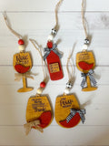 Wine Ornaments - Mom Ornaments - Best Friends Ornament - Girls Night - Wine Gift - Wine Tags - Wine Wood Ornament - Gifts for Girlfriend