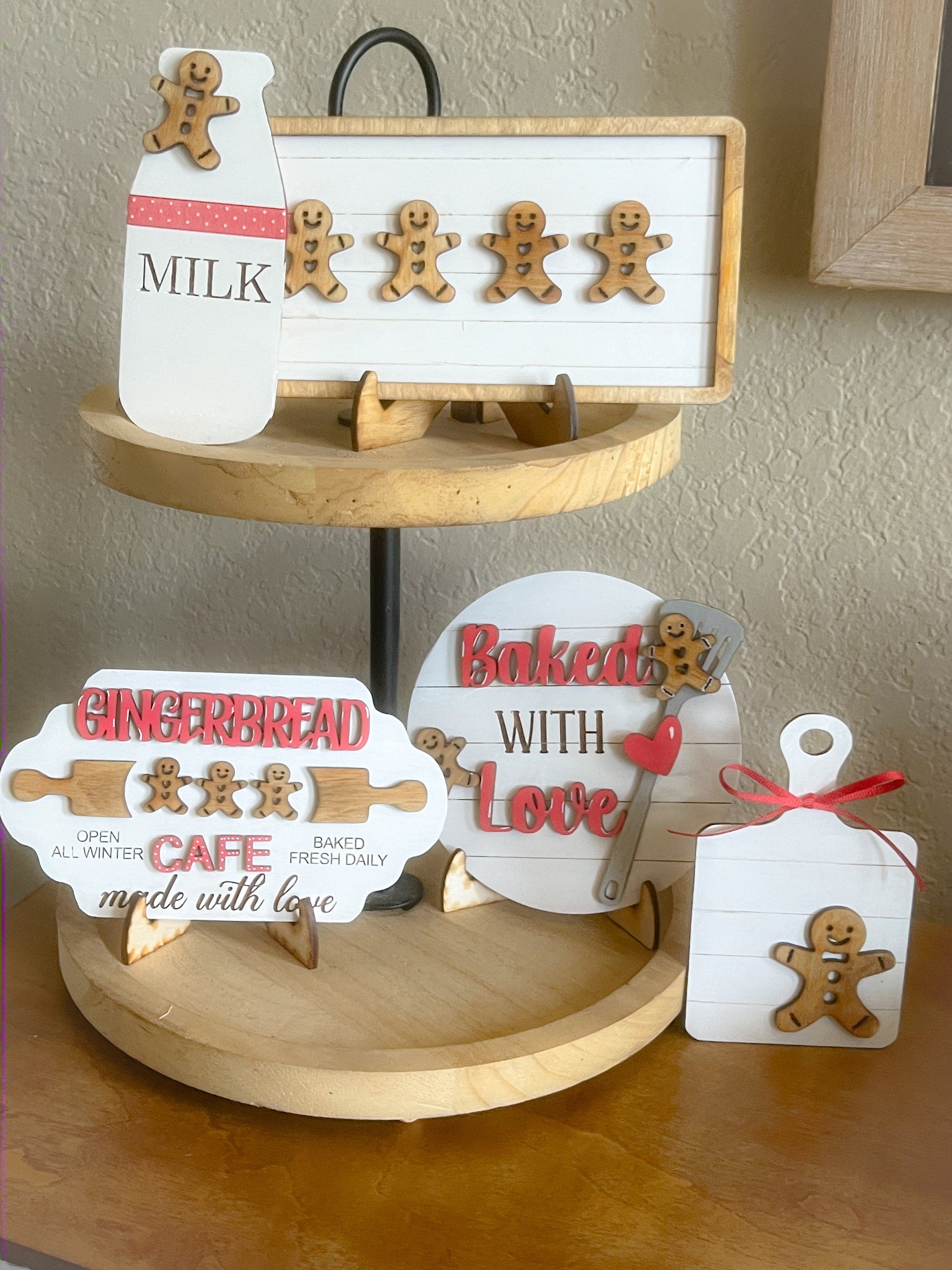 Gingerbread Tiered Tray Decor - Christmas Tiered Tray Signs - Gingerbread - Cookie Tester - Farmhouse Home Decor - 3D Signs