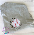 Leopard Baseball Monogram Tee: Personalized Women's T-Shirt