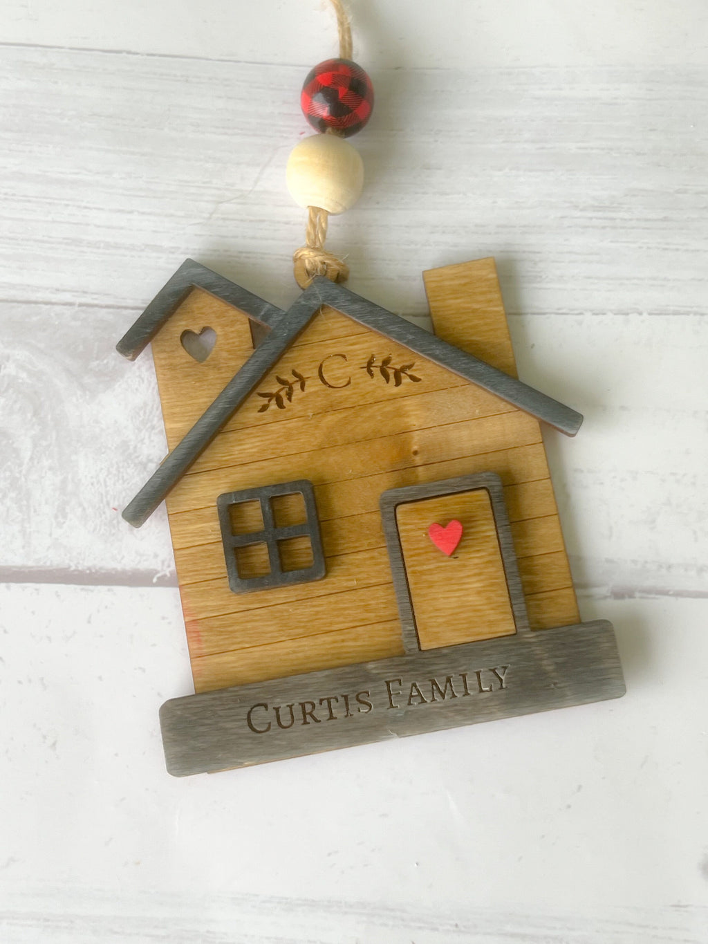 Home Ornament - Laser cut Wood Christmas Ornament - Rustic Decor - Christmas Decor - New Home Ornament - Christmas Family Ornament