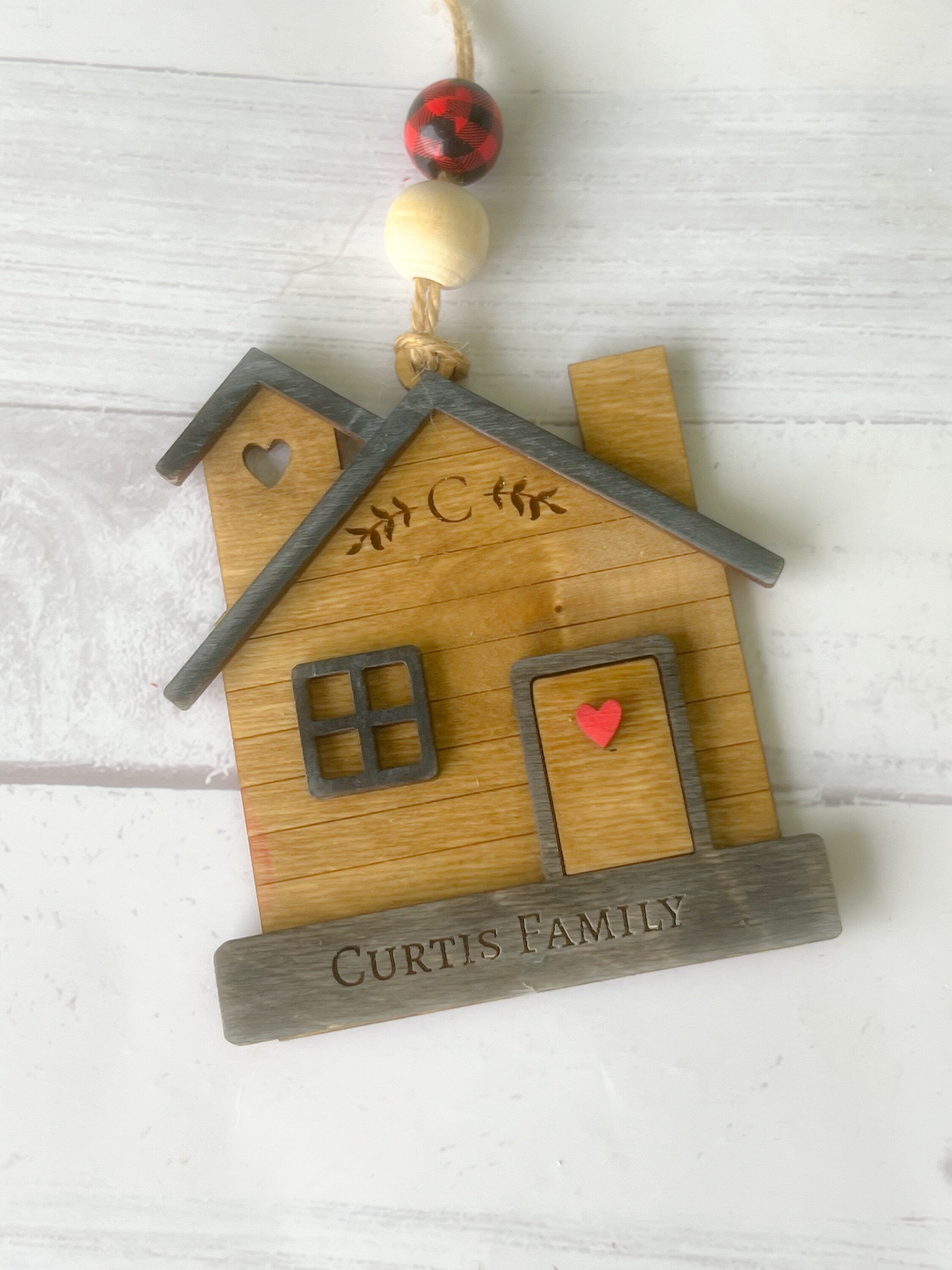 Home Ornament - Laser cut Wood Christmas Ornament - Rustic Decor - Christmas Decor - New Home Ornament - Christmas Family Ornament