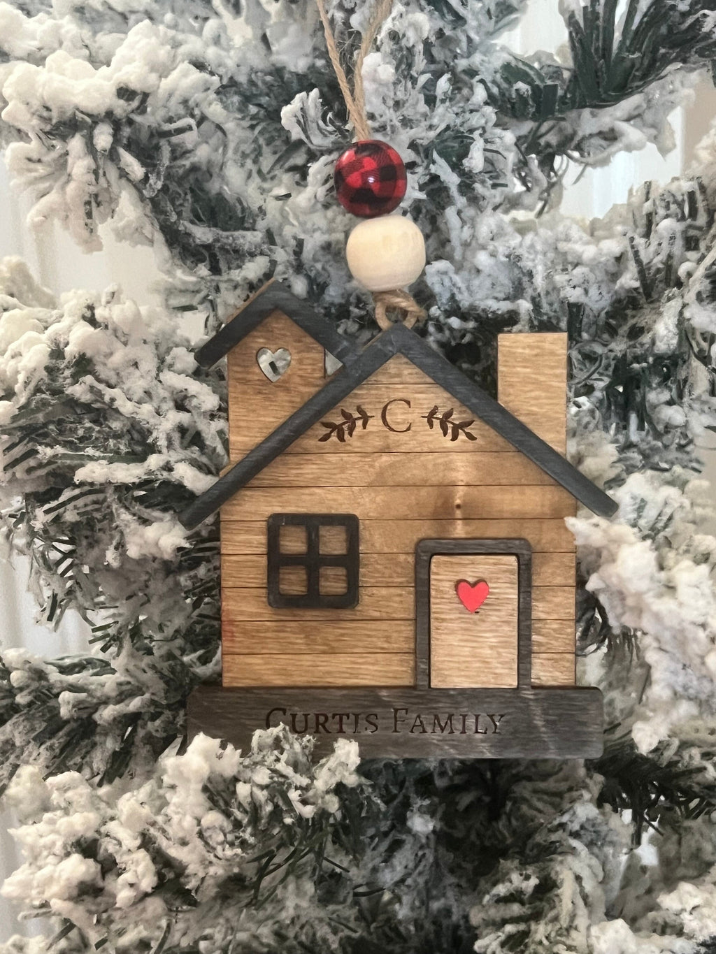 Home Ornament - Laser cut Wood Christmas Ornament - Rustic Decor - Christmas Decor - New Home Ornament - Christmas Family Ornament