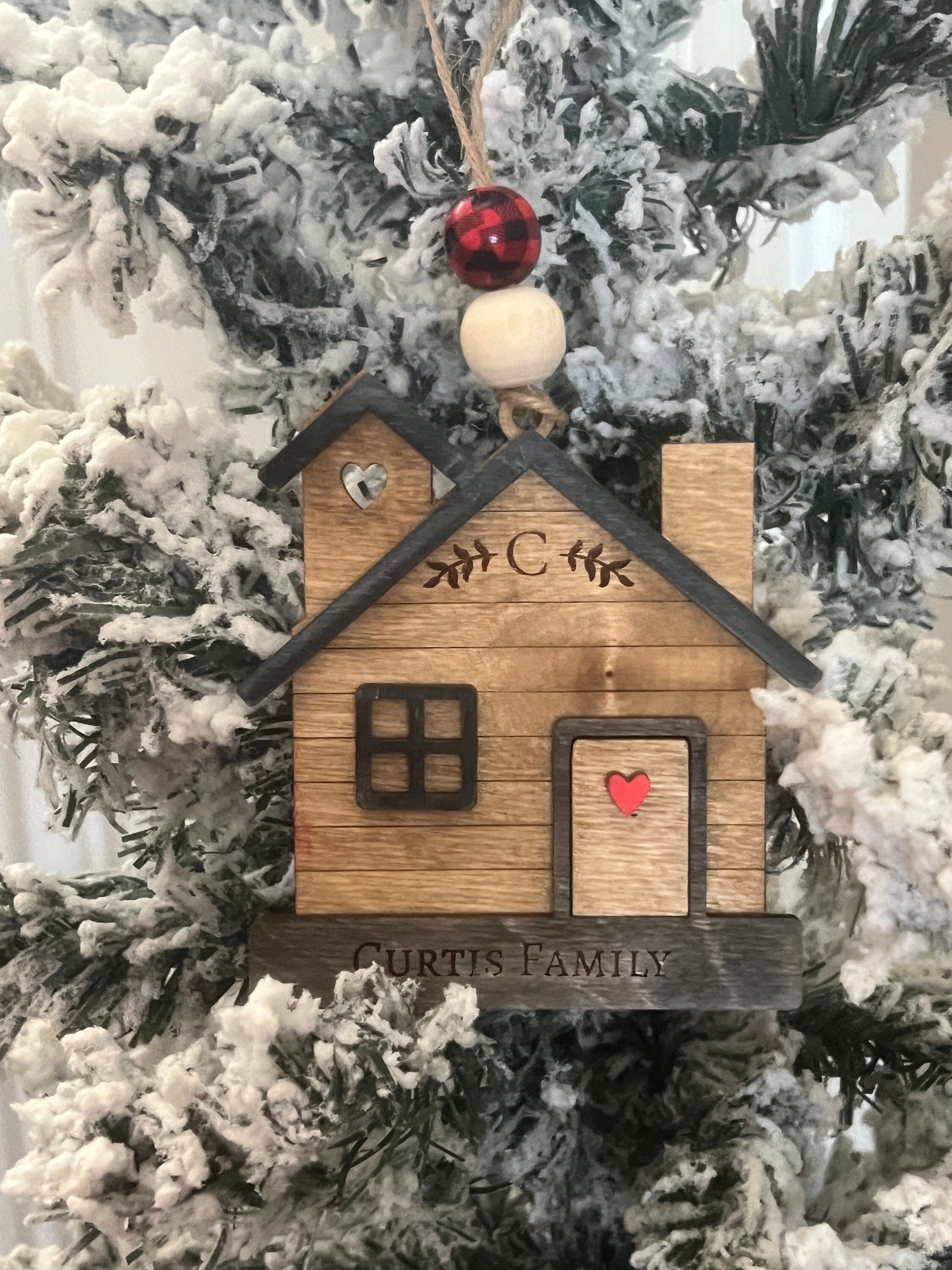 Home Ornament - Laser cut Wood Christmas Ornament - Rustic Decor - Christmas Decor - New Home Ornament - Christmas Family Ornament