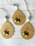 Bee Ornament - I'll Bee Home for Christmas - Be Kind - Gift for Bee Lovers