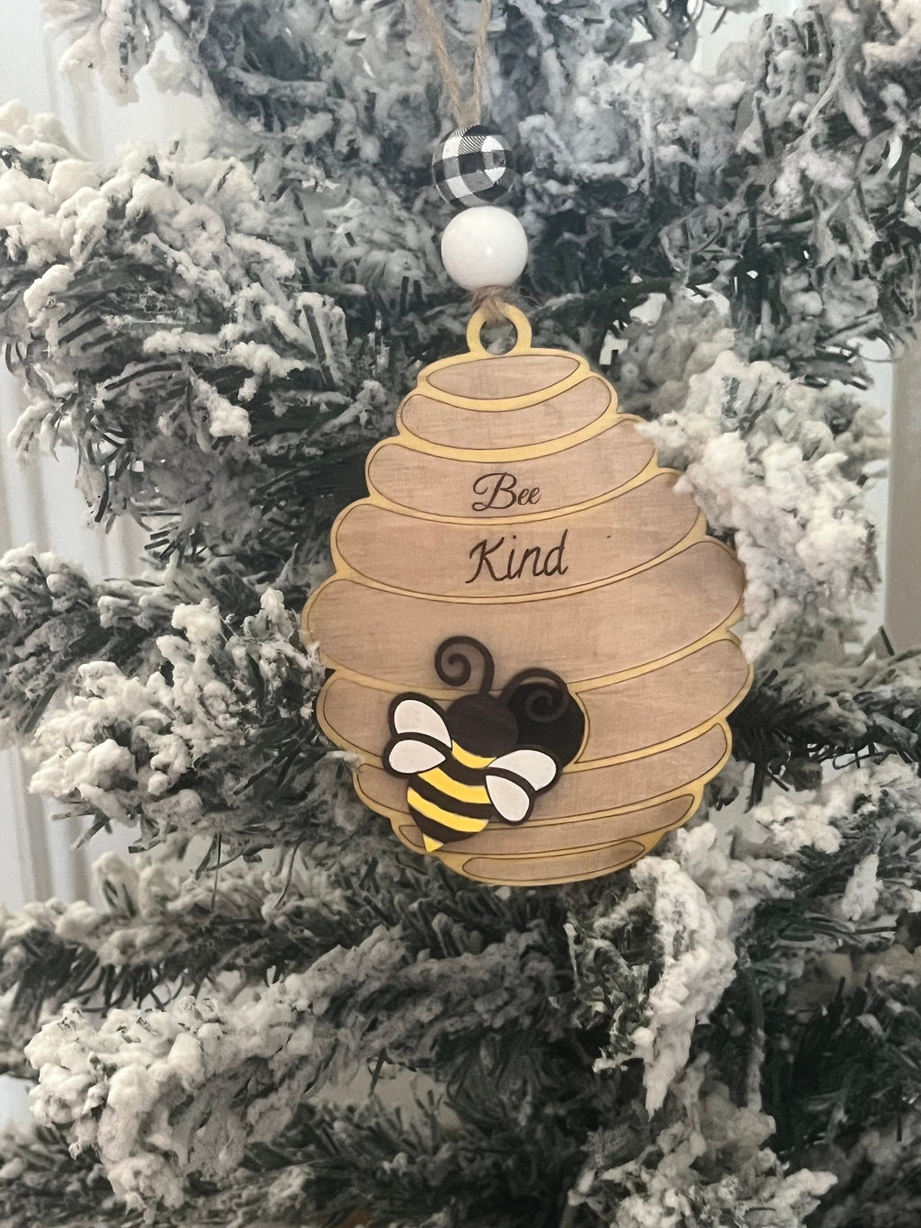 Bee Ornament - I'll Bee Home for Christmas - Be Kind - Gift for Bee Lovers