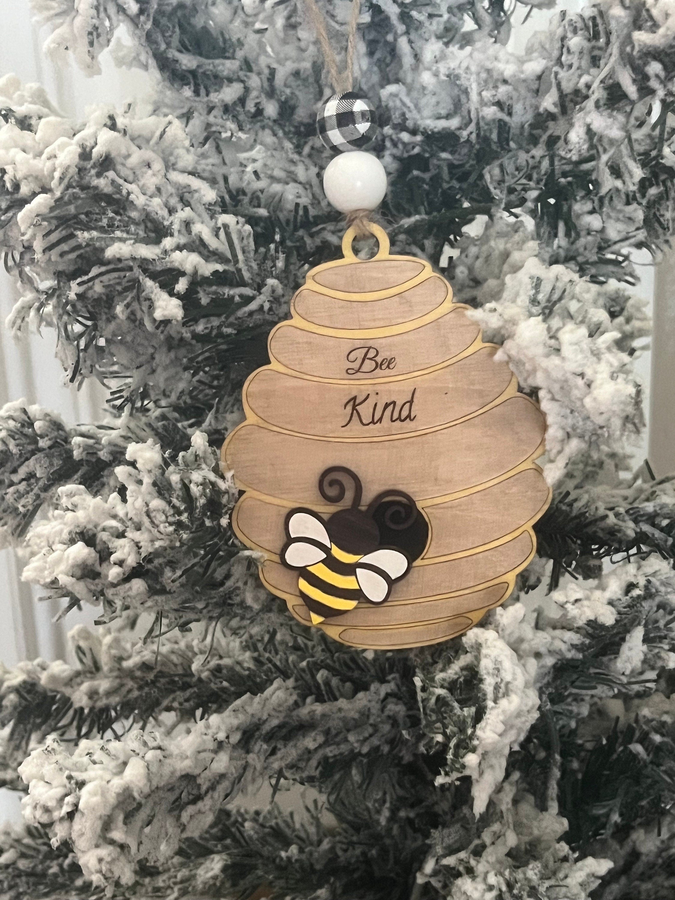 Bee Ornament - I'll Bee Home for Christmas - Be Kind - Gift for Bee Lovers