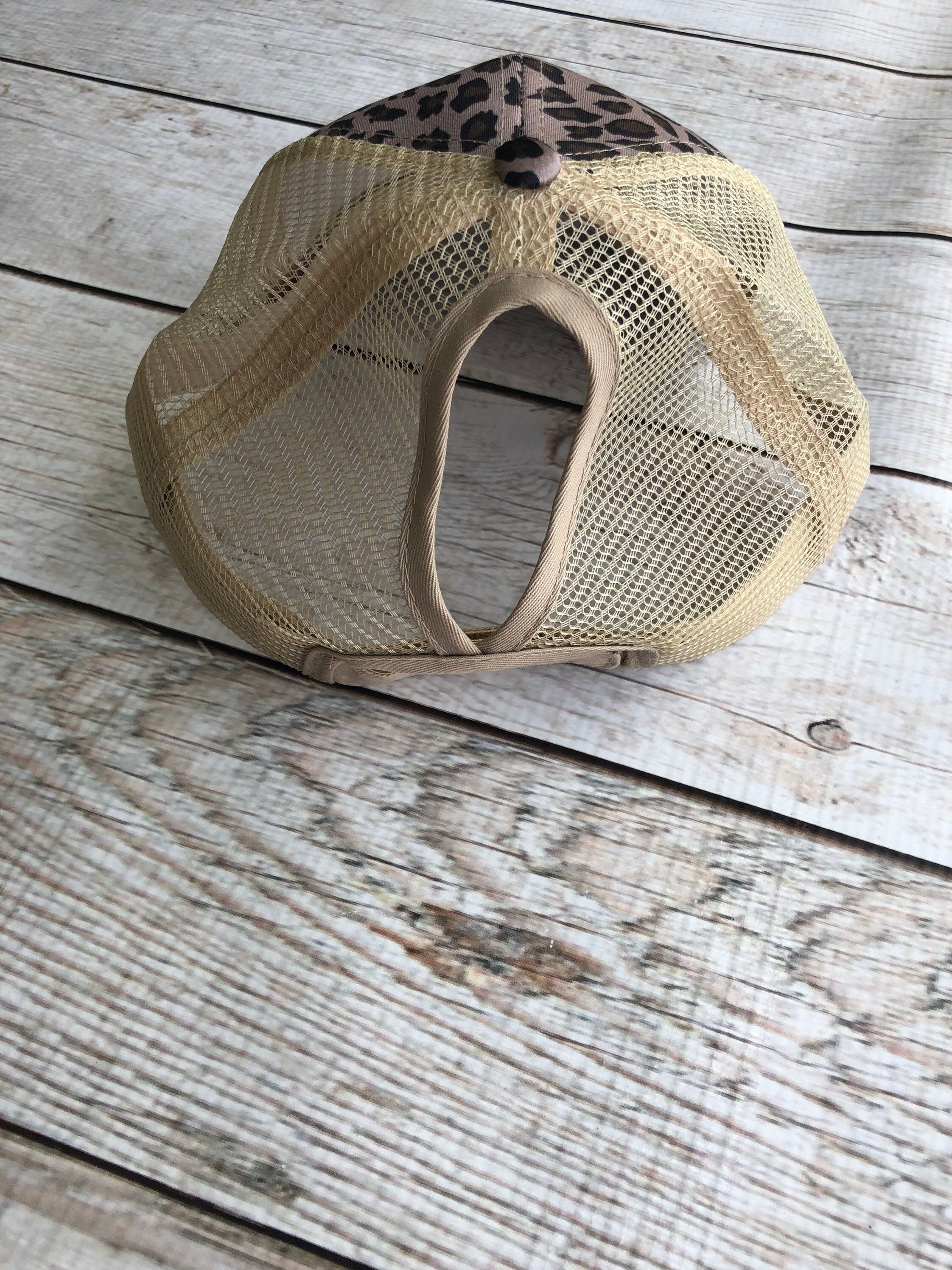Soccer Mama Baseball Hat - Personalized Hat - Trucker Hat - Leather Patch - Fathers Day Gift - Custom Hat - Leopard Hat - Ponytail Cap