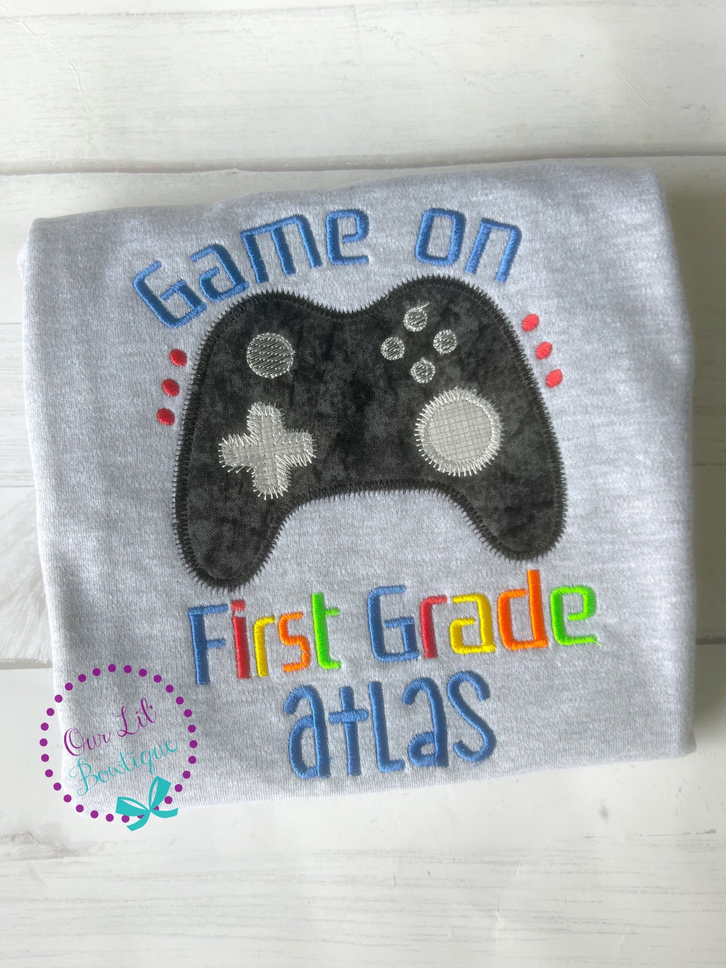 Embroidered Video Game Controller Back to School Shirt