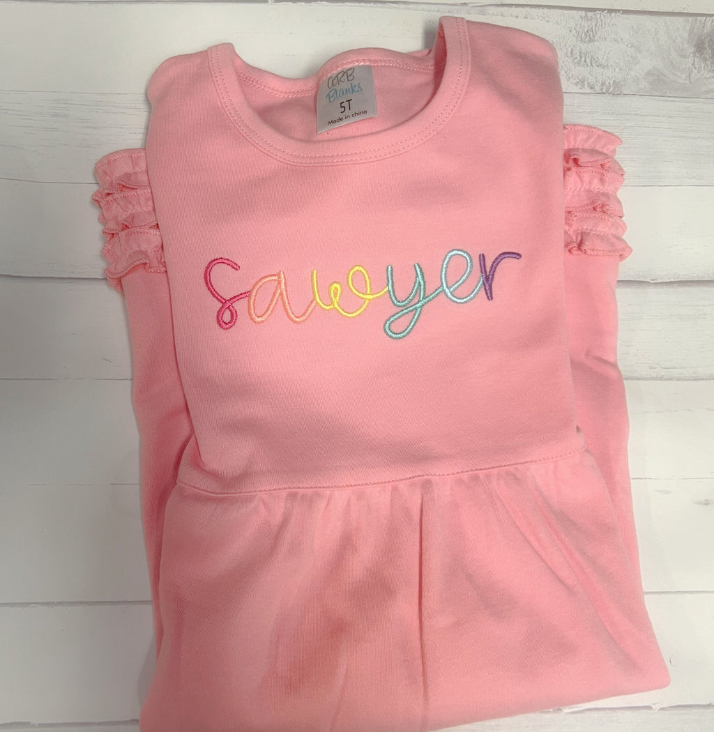 Personalized Girls Dress - Name Dress - Girls Name Dress - Colorful Name Dress - Rainbow Name - Kids Name Dress - Kids Gift - Personalized