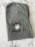 Spooky Season Ghost Tee: Comfort Colors Pocket T-Shirt